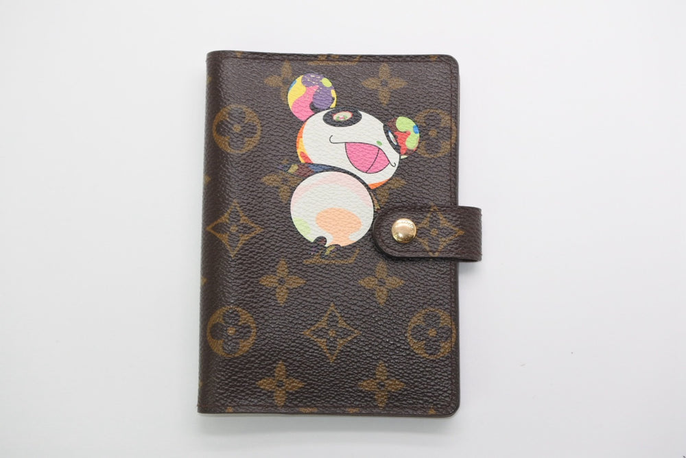 Very Good Condition LOUIS VUITTON Notebook Cover Agenda PM Monogram Panda Takashi Murakami R20011 Brown Multicolor Used 4b013437