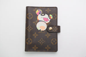 極美品 LOUIS VUITTON ルイヴィトン 手帳カバー アジェンダPM モノグラムパンダ 村上隆 R20011 ブラウン マルチカラー 中古 4b013437