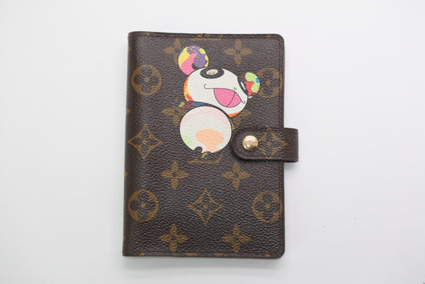 極美品 LOUIS VUITTON ルイヴィトン 手帳カバー アジェンダPM モノグラムパンダ 村上隆 R20011 ブラウン マルチカラー 中古 4b013437