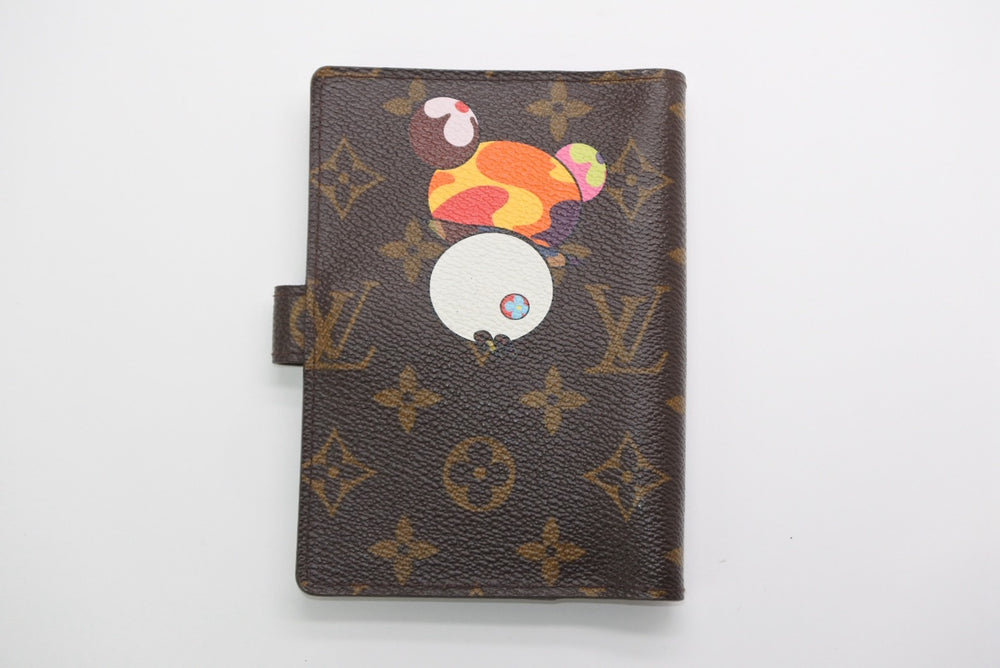Very Good Condition LOUIS VUITTON Notebook Cover Agenda PM Monogram Panda Takashi Murakami R20011 Brown Multicolor Used 4b013437