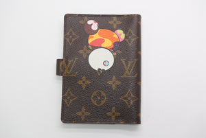 極美品 LOUIS VUITTON ルイヴィトン 手帳カバー アジェンダPM モノグラムパンダ 村上隆 R20011 ブラウン マルチカラー 中古 4b013437