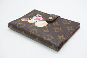 極美品 LOUIS VUITTON ルイヴィトン 手帳カバー アジェンダPM モノグラムパンダ 村上隆 R20011 ブラウン マルチカラー 中古 4b013437