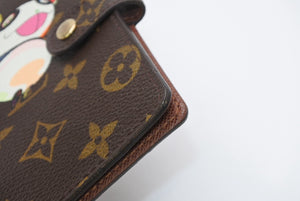 極美品 LOUIS VUITTON ルイヴィトン 手帳カバー アジェンダPM モノグラムパンダ 村上隆 R20011 ブラウン マルチカラー 中古 4b013437
