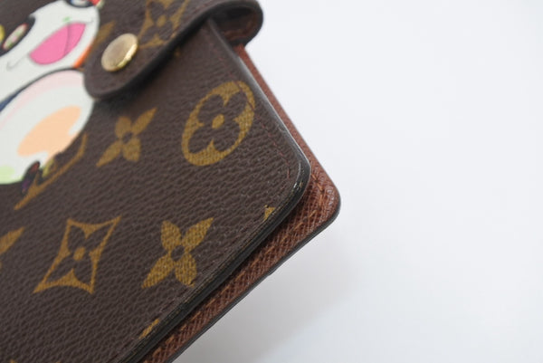 極美品 LOUIS VUITTON ルイヴィトン 手帳カバー アジェンダPM モノグラムパンダ 村上隆 R20011 ブラウン マルチカラー 中古 4b013437