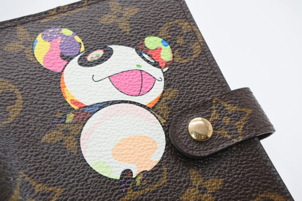 極美品 LOUIS VUITTON ルイヴィトン 手帳カバー アジェンダPM モノグラムパンダ 村上隆 R20011 ブラウン マルチカラー 中古 4b013437