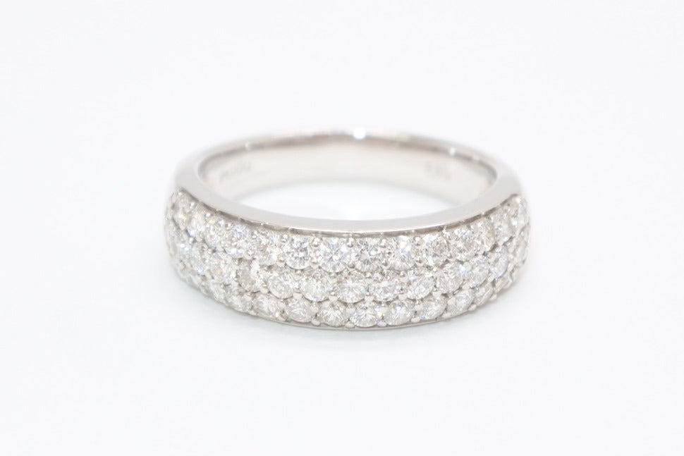 新品未使用 プラチナ リング 指輪 1.05ct 重量約7.12g サイズ13号 Pt900刻印 パヴェ ダイヤモンド シルバー クリア 中古 4b013448