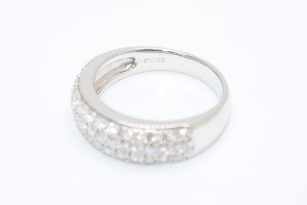 新品未使用 プラチナ リング 指輪 1.05ct 重量約7.12g サイズ13号 Pt900刻印 パヴェ ダイヤモンド シルバー クリア 中古 4b013448