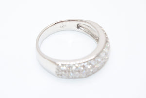 新品未使用 プラチナ リング 指輪 1.05ct 重量約7.12g サイズ13号 Pt900刻印 パヴェ ダイヤモンド シルバー クリア 中古 4b013448