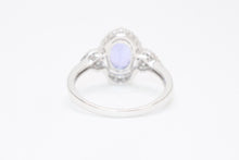 Load image into Gallery viewer, 新品未使用 K18ホワイトゴールド リング 指輪 タンザナイト メレダイヤモンド 1.0ct 0.22ct 重量約3.50g K18WG刻印 サイズ13号 中古 4b013449