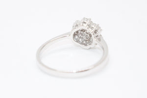 新品未使用 K18WG リング 指輪 0.5ct 重量約2.80g サイズ15号 ホワイトゴールド パヴェ ダイヤモンド シルバー クリア 中古 4b013450