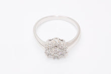 Load image into Gallery viewer, 新品未使用 K18WG リング 指輪 0.5ct 重量約2.80g サイズ15号 ホワイトゴールド パヴェ ダイヤモンド シルバー クリア 中古 4b013450