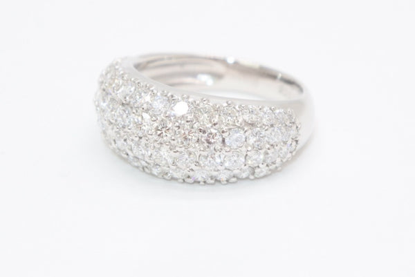 新品未使用 プラチナ リング 指輪 2.0ct 重量約9.18g サイズ15号 Pt900刻印 パヴェ ダイヤモンド シルバー クリア 中古 4b013447