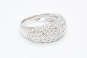 新品未使用 プラチナ リング 指輪 2.0ct 重量約9.18g サイズ15号 Pt900刻印 パヴェ ダイヤモンド シルバー クリア 中古 4b013447
