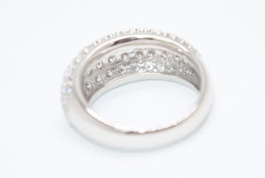 新品未使用 プラチナ リング 指輪 2.0ct 重量約9.18g サイズ15号 Pt900刻印 パヴェ ダイヤモンド シルバー クリア 中古 4b013447