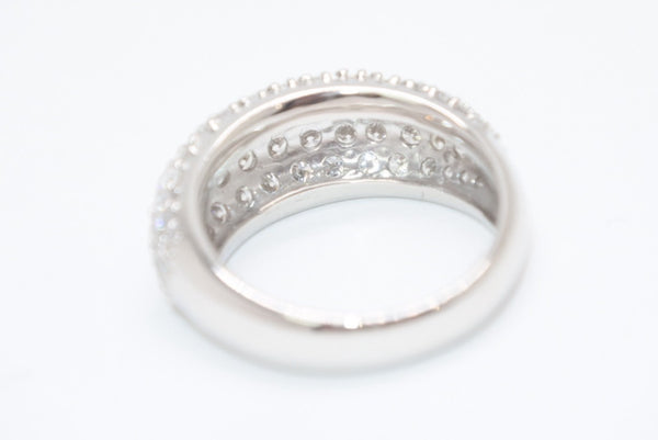 新品未使用 プラチナ リング 指輪 2.0ct 重量約9.18g サイズ15号 Pt900刻印 パヴェ ダイヤモンド シルバー クリア 中古 4b013447