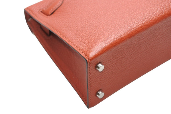 新品未使用 エルメス HERMES U刻印 ミニケリー2 キュイーブル ローズメキシコ シェーブル 外縫 2WAY ショルダーバッグ 中古 4b012546