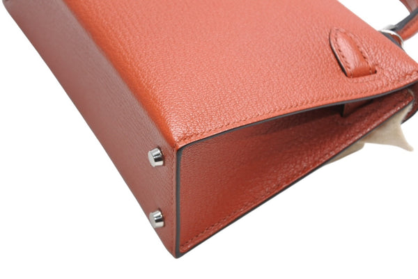 新品未使用 エルメス HERMES U刻印 ミニケリー2 キュイーブル ローズメキシコ シェーブル 外縫 2WAY ショルダーバッグ 中古 4b012546