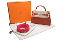 Load image into Gallery viewer, 新品未使用 エルメス HERMES U刻印 ミニケリー2 キュイーブル ローズメキシコ シェーブル 外縫 2WAY ショルダーバッグ 中古 4b012546