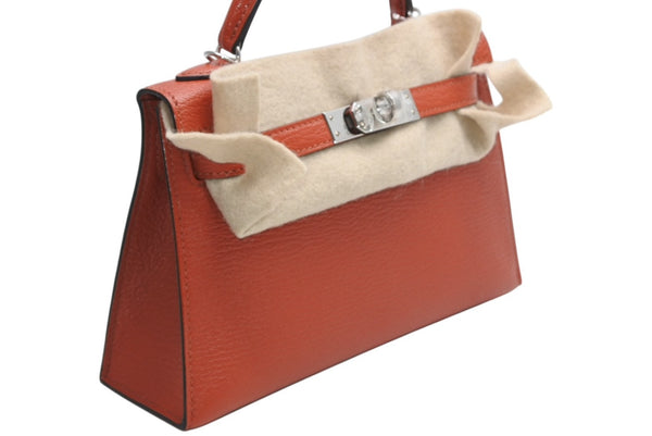 新品未使用 エルメス HERMES U刻印 ミニケリー2 キュイーブル ローズメキシコ シェーブル 外縫 2WAY ショルダーバッグ 中古 4b012546