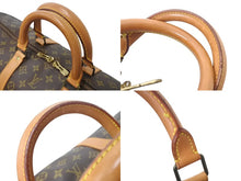 画像をギャラリービューアに読み込む, LOUIS VUITTON ルイヴィトン キーポルバンドリエール55 M41414 モノグラム PVC ヌメ革 ブラウン 美品 中古 4b001247
