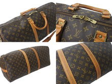 画像をギャラリービューアに読み込む, LOUIS VUITTON ルイヴィトン キーポルバンドリエール55 M41414 モノグラム PVC ヌメ革 ブラウン 美品 中古 4b001247