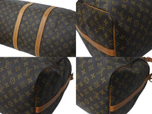 画像をギャラリービューアに読み込む, LOUIS VUITTON ルイヴィトン キーポルバンドリエール55 M41414 モノグラム PVC ヌメ革 ブラウン 美品 中古 4b001247