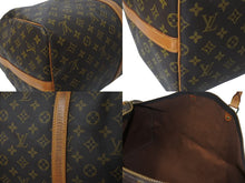 画像をギャラリービューアに読み込む, LOUIS VUITTON ルイヴィトン キーポルバンドリエール55 M41414 モノグラム PVC ヌメ革 ブラウン 美品 中古 4b001247