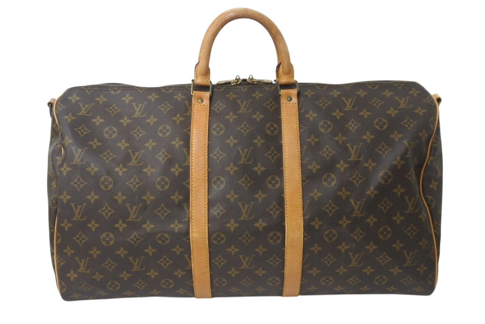 LOUIS VUITTON ルイヴィトン キーポルバンドリエール55 M41414 モノグラム PVC ヌメ革 ブラウン 良品 中古 4b001249
