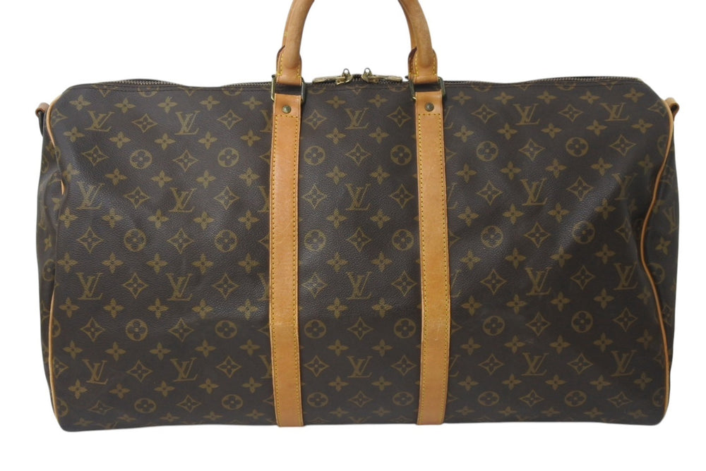LOUIS VUITTON ルイヴィトン キーポルバンドリエール55 M41414 モノグラム PVC ヌメ革 ブラウン 良品 中古 4b001249