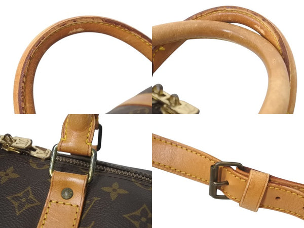 LOUIS VUITTON ルイヴィトン キーポルバンドリエール55 M41414 モノグラム PVC ヌメ革 ブラウン 良品 中古 4b001249