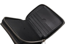 Load image into Gallery viewer, LOEWE ロエベ アナグラム ラウンドダブルジップファスナー ウォレット ブラック カーフレザー シルバー金具 中古 4b012576