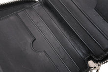 Load image into Gallery viewer, LOEWE ロエベ アナグラム ラウンドダブルジップファスナー ウォレット ブラック カーフレザー シルバー金具 中古 4b012576