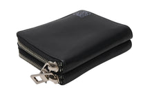 Load image into Gallery viewer, LOEWE ロエベ アナグラム ラウンドダブルジップファスナー ウォレット ブラック カーフレザー シルバー金具 中古 4b012576