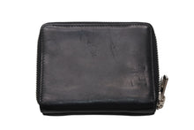 Load image into Gallery viewer, LOEWE ロエベ アナグラム ラウンドダブルジップファスナー ウォレット ブラック カーフレザー シルバー金具 中古 4b012576