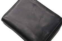 Load image into Gallery viewer, LOEWE ロエベ アナグラム ラウンドダブルジップファスナー ウォレット ブラック カーフレザー シルバー金具 中古 4b012576