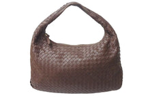 画像をギャラリービューアに読み込む, BOTTEGAVENETA ボッテガヴェネタ イントレチャート ホーボー ハンドバッグ イタリア製 レザー シルバー金具 ブラウン 美品 中古 4b001264