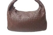 画像をギャラリービューアに読み込む, BOTTEGAVENETA ボッテガヴェネタ イントレチャート ホーボー ハンドバッグ イタリア製 レザー シルバー金具 ブラウン 美品 中古 4b001264