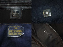 画像をギャラリービューアに読み込む, FENDI フェンディ マンマバケット ワンショルダーバッグ 26425 デニム レザー ネイビー シルバー金具 美品 中古 4b001265