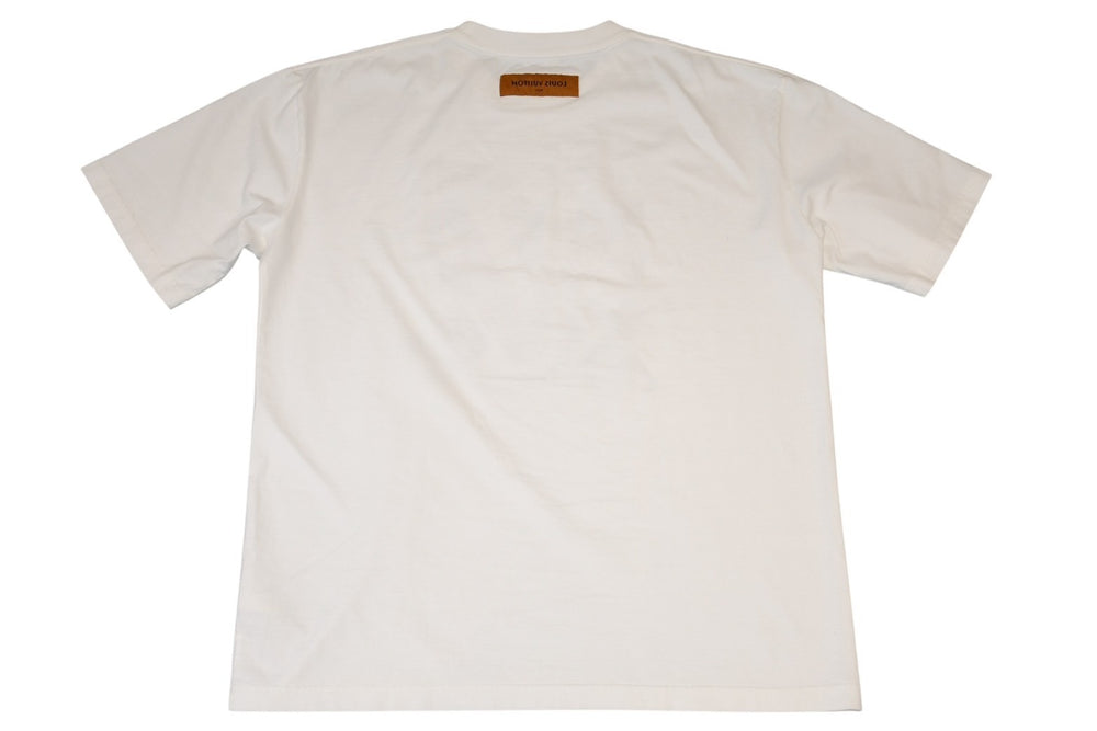 極美品 LOUIS VUITTON ルイヴィトン LVバード シグネチャ―プリンテッド 半袖Tシャツ RM232 NPG HPY83W ホワイト ブラック サイズ4L 中古 4b012690