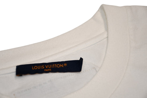 極美品 LOUIS VUITTON ルイヴィトン LVバード シグネチャ―プリンテッド 半袖Tシャツ RM232 NPG HPY83W ホワイト ブラック サイズ4L 中古 4b012690