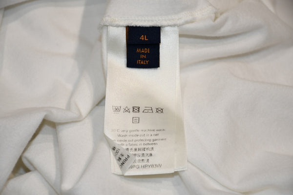 極美品 LOUIS VUITTON ルイヴィトン LVバード シグネチャ―プリンテッド 半袖Tシャツ RM232 NPG HPY83W ホワイト ブラック サイズ4L 中古 4b012690