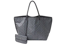 画像をギャラリービューアに読み込む, 極美品 GOYARD ゴヤール サック アンジュGM トートバッグ ポーチ付き リバーシブル PVCコーティングキャンバス グレー 中古 4b001271
