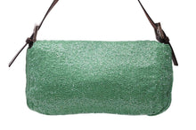 Load image into Gallery viewer, FENDI フェンディ マンマバケット ワンショルダーバッグ 26424 グリーン ビーズ レザー シルバー金具 良品 中古 4b008348