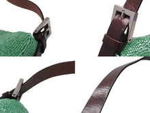 Load image into Gallery viewer, FENDI フェンディ マンマバケット ワンショルダーバッグ 26424 グリーン ビーズ レザー シルバー金具 良品 中古 4b008348