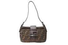 Load image into Gallery viewer, FENDI フェンディ ズッカ ミニマンマバケット ワンショルダーバッグ 2355-26723-009 ブラウン コットンキャンバス レザー ゴールド金具 美品 中古 4b012729
