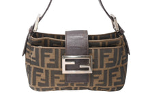 Load image into Gallery viewer, FENDI フェンディ ズッカ ミニマンマバケット ワンショルダーバッグ 2355-26723-009 ブラウン コットンキャンバス レザー ゴールド金具 美品 中古 4b012729