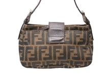 Load image into Gallery viewer, FENDI フェンディ ズッカ ミニマンマバケット ワンショルダーバッグ 2355-26723-009 ブラウン コットンキャンバス レザー ゴールド金具 美品 中古 4b012729