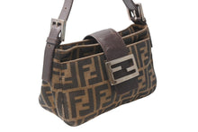 Load image into Gallery viewer, FENDI フェンディ ズッカ ミニマンマバケット ワンショルダーバッグ 2355-26723-009 ブラウン コットンキャンバス レザー ゴールド金具 美品 中古 4b012729