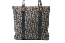 Load image into Gallery viewer, Christian Dior クリスチャンディオール トロッター スクエア ハンドバッグ 06RU1003 ネイビー レザー キャンバス ゴールド金具 良品 中古 4b012437