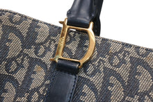 Load image into Gallery viewer, Christian Dior クリスチャンディオール トロッター スクエア ハンドバッグ 06RU1003 ネイビー レザー キャンバス ゴールド金具 良品 中古 4b012437